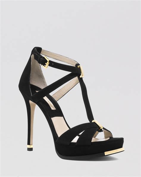 michael kors open toe ankle strap high heels|michael kors kitten heel pump.